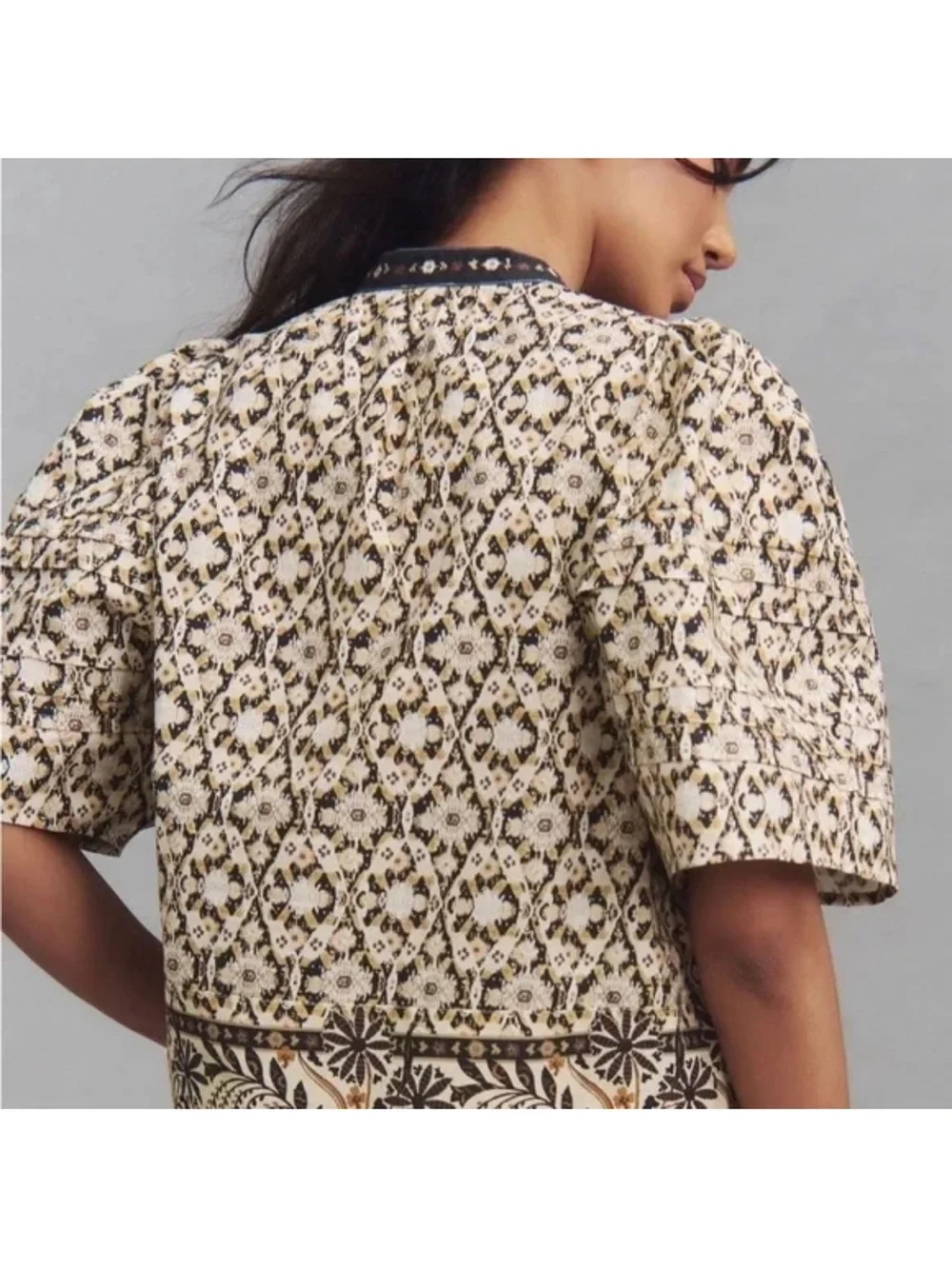 New Anthropologie Pleated Puff Sleeve Top